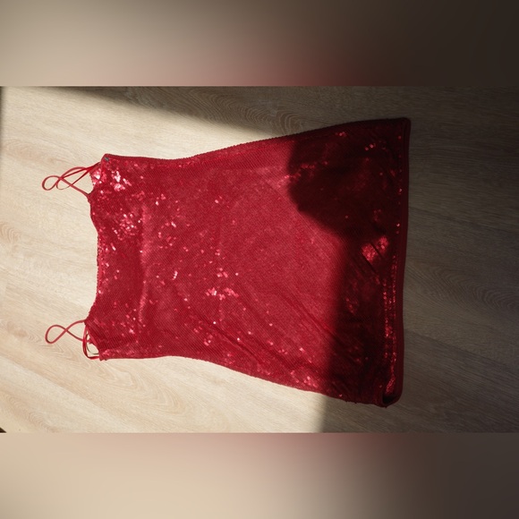 Zara sequin red spaghetti dress XS - Picture 4 of 10